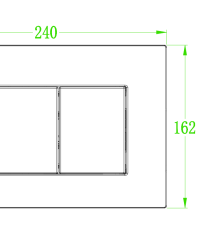 Панель смыва KOER KT-0602-16 240x160x10mm пластиковая, кнопка квадратная (цвет черный глянцевый) (KR5182)