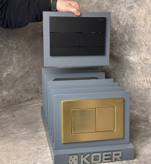 Панель смыва KOER KT-0603-05 240x160x10mm пластиковая, кнопка линейная (цвет черный матовый) (KR5320)