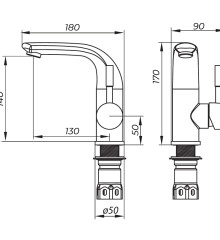 Смеситель для умывальника Zerix LR71205 (LL1468)