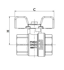 Кран шаровой Roho R100-050B - 1/2