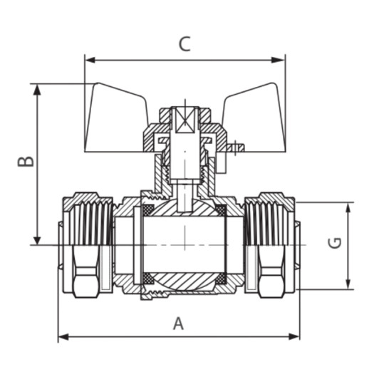 Кран шаровый СК Wing 16x16 (WP0004)