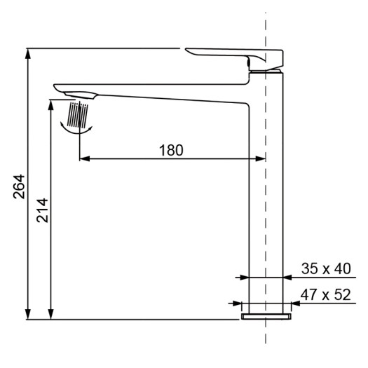 Смеситель для умывальника высокий KOER KB-11028-12 (Цвет матовое золото) (KR5295)