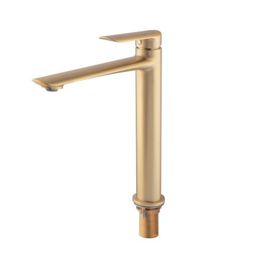 Смеситель для умывальника высокий KOER KB-11028-12 (Цвет матовое золото) (KR5295)