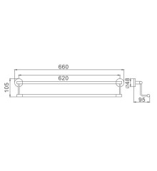 Рушникотримач (2 планки) 550 мм Haiba HB1709 (HB0717)