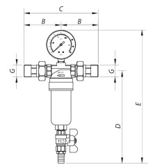 Фільтр самоочисний з манометром 1/2 '' Koer KR.1250 (KR2656)