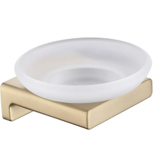 Мыльница настенная KOER AS-0102-12 (стекло) (цвет матовое золото) (KR6159)