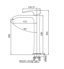Смеситель для умывальника высокий KOER KB-13007-01 (Цвет хром) (KR3444)