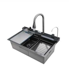 Мойка многофункциональная со встроенным смесителем MIXXUS MH7546-SET-06 MICRO DECOR GRAPHITE из нерж. стали (MI8414)