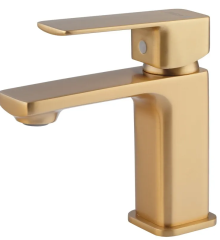 Смеситель для умывальника HAIBA KUBUS 001 BRUSHED GOLD (Цвет матовое золото) (HB9622)