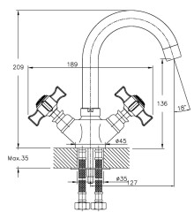 Смеситель для умывальника HAIBA ZEUS 274 (Цвет хром) (HB0435)