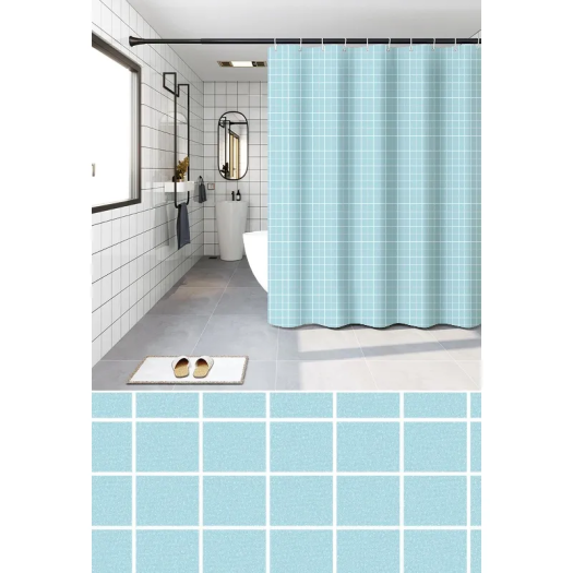 Шторка для ванной ZERIX SCP-023-180x180 из PEVA (полиэтиленвинилацетата) (Узор 