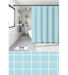 Шторка для ванной ZERIX SCP-023-180x180 из PEVA (полиэтиленвинилацетата) (Узор 