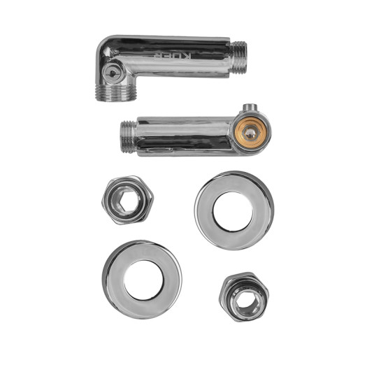 Комплект кранов для полотенцесушителя угловой M1/2''xM1/2'' запорный хромированный KOER KR.SET.550 (KR5840)