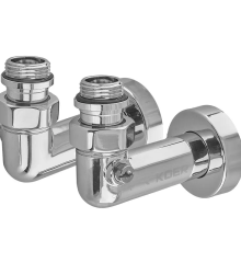 Комплект кранов для полотенцесушителя угловой M1/2''xM1/2'' запорный хромированный KOER KR.SET.550 (KR5840)