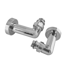 Комплект кранов для полотенцесушителя угловой M1/2''xM1/2'' запорный хромированный KOER KR.SET.550 (KR5840)