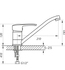 Смеситель для кухни Zerix PAN-A 279 (ZX0055)
