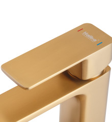 Смеситель для умывальника высокий HAIBA KUBUS 001 HIGH NUT BRUSHED GOLD (Цвет матовое золото) (HB9623)
