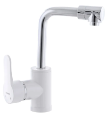 Смеситель для умывальника PLAMIX MARIO-001 WHITE (без подводки) (Цвет белый) (PM0556)