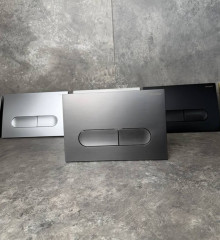 Панель змиву KOER KT-0608-07 240x160x10mm пластикова, кнопка закруглена (колір графіт) (KR6128)