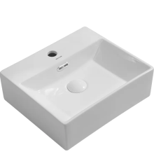 Раковина подвесная-накладная MIXXUS PREMIUM QUADRO-0205 410х360х130mm (отверстие под смеситель, перелив) (MP6508)