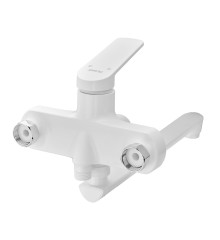 Смеситель для ванны PLAMIX LUCAS-006 EURO SET WHITE (со шлангом, лейкой и кронштейном) (Цвет белый) (PM0709)