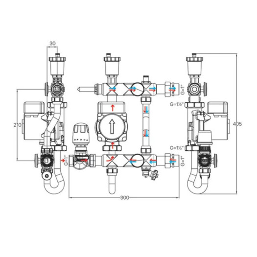 Смесительный узел Koer KR.S1021 (с байпасом) 1