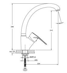 Смеситель для кухни HAIBA XIDE 777 NUT (Цвет хром) (HB0405)