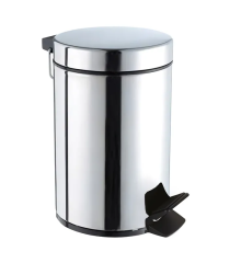 Мусорное ведро круглое ZERIX PLAIN-MB0130 CHROME 30 л (цвет хром глянец) (ZX4620)