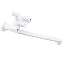 Смеситель для ванны PLAMIX OMEGA-140 EURO WHITE (без шланга и лейки) (Цвет белый) (PM0648)