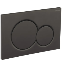 Панель змиву KOER KT-0601-05 240x160x10mm пластикова, кнопка кругла (колір чорний матовий) (KR5176)