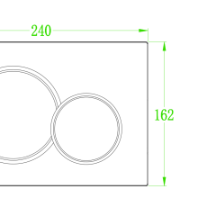 Панель змиву KOER KT-0601-05 240x160x10mm пластикова, кнопка кругла (колір чорний матовий) (KR5176)