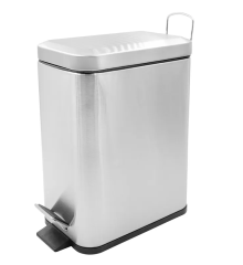 Мусорное ведро с плавным закрытием прямоугольное ZERIX SANSA-TC0105 SS COLOR 5л (цвет нержавейка) (ZX5893)