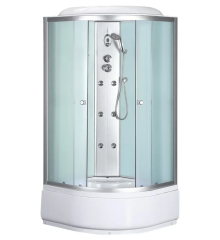 Бокс душевой с гидромассажем с высоким поддоном MIXXUS STRONG SBH01-90x90x215-FB SATIN матовое стекло 4мм (MI6888)