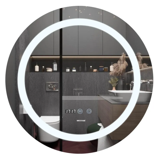 Зеркало MIXXUS PLAIN MC02-60 с LED Touch, Anti-fog, димером, рег. яркости, часами (MI6012)