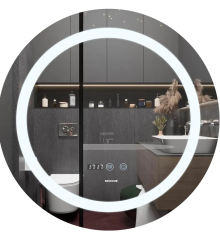 Зеркало MIXXUS PLAIN MC02-60 с LED Touch, Anti-fog, димером, рег. яркости, часами (MI6012)
