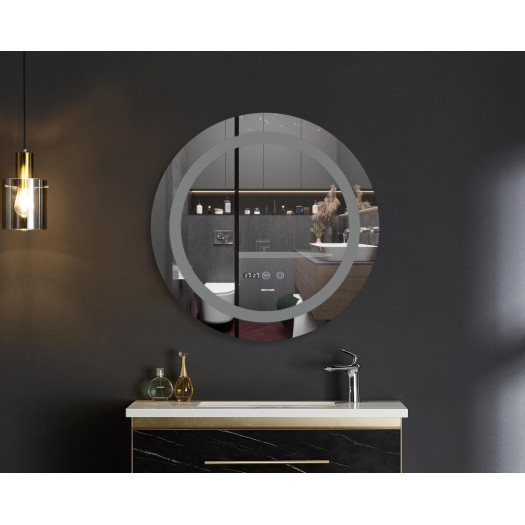 Зеркало MIXXUS PLAIN MC02-60 с LED Touch, Anti-fog, димером, рег. яркости, часами (MI6012)