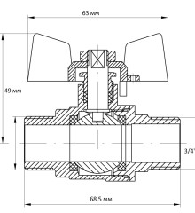 Кран шаровый Koer 3/4