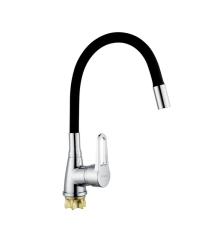 Смеситель для кухни с силиконовым изливом Champion Sop 014-045 (Nut) Refl.Black (MI6360)