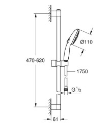Душевой гарнитур Grohe Tempesta 110, 2 режима струи (27598003)