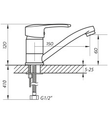 Смеситель для умывальника Zerix PED-B 181 (ZX0066)