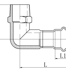 Колено 90° НР KOER KQ.L1806M PRESS-INOX AISI 304 18x1/2