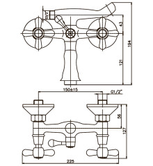 Смеситель для ванны HAIBA DOMINOX 142 SATIN (Цвет сатин) (HB0066)