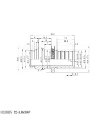 Перехідник під євроконус з накидною гайкою Koer KA.A08F-20E - 20(2.8mm) x 3/4