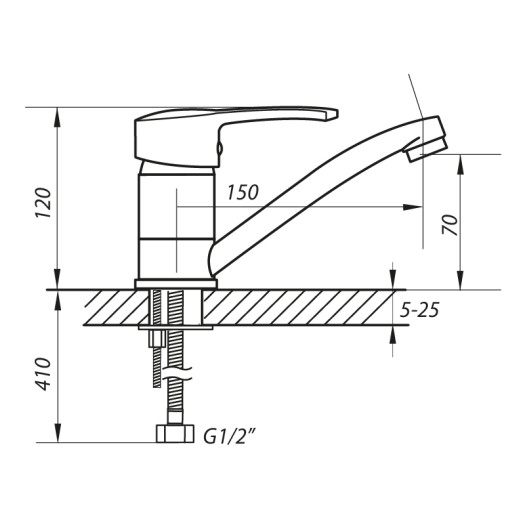 Смеситель для умывальника Zerix PAN-B 135 (ZX0184)