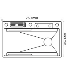 Мойка для кухни многофункциональная ZERIX ZH7546-SET-06 MICRO DECOR GRAPHITE из нерж. стали (ZM5587)