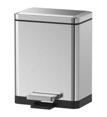 Мусорное ведро с плавным закрытием прямоугольное KOER TC-010306-02 6 л (цвет нержавейка) (KR5600)