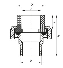 Сгон-американка НР 50x1.1/2M PPR Koer K0139.PRO (KP0175)