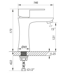 Смеситель для умывальника Zerix LR71002 (LL1031)