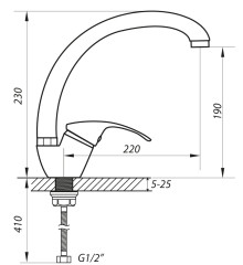 Смеситель для кухни Zerix YUB 181 (ZX0415)