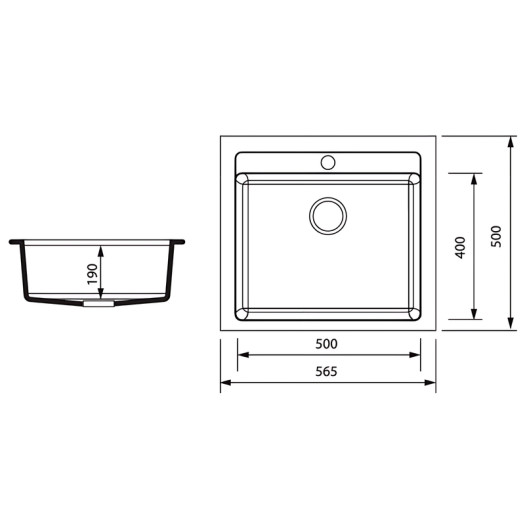 Мойка кухонная Zerix ZS-5751S-14 Черный металлик (ZX4602)